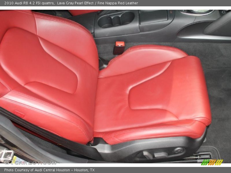 Lava Gray Pearl Effect / Fine Nappa Red Leather 2010 Audi R8 4.2 FSI quattro