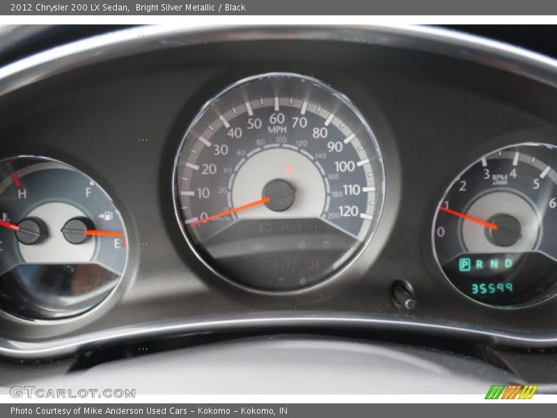 Bright Silver Metallic / Black 2012 Chrysler 200 LX Sedan