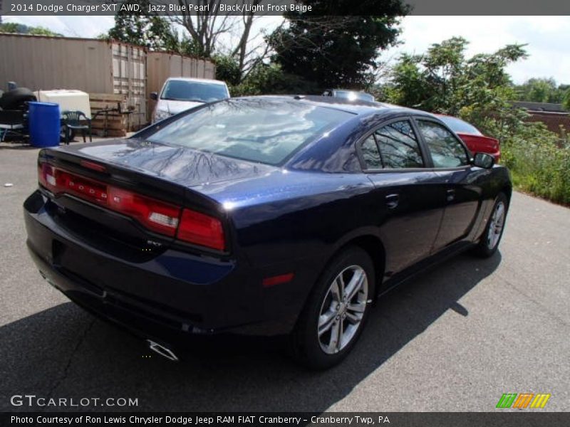 Jazz Blue Pearl / Black/Light Frost Beige 2014 Dodge Charger SXT AWD