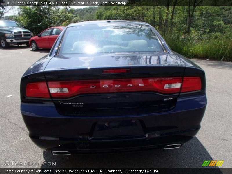 Jazz Blue Pearl / Black/Light Frost Beige 2014 Dodge Charger SXT AWD