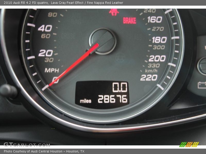 Lava Gray Pearl Effect / Fine Nappa Red Leather 2010 Audi R8 4.2 FSI quattro