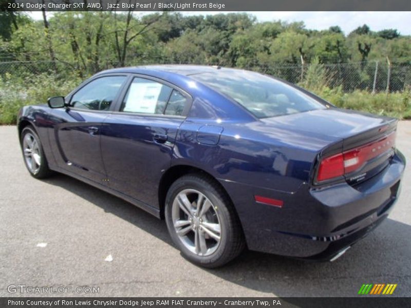 Jazz Blue Pearl / Black/Light Frost Beige 2014 Dodge Charger SXT AWD
