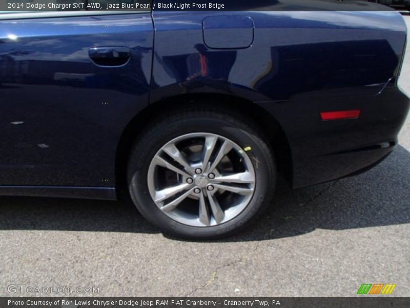 Jazz Blue Pearl / Black/Light Frost Beige 2014 Dodge Charger SXT AWD