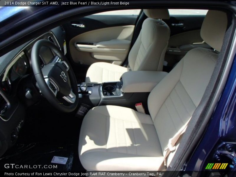 Jazz Blue Pearl / Black/Light Frost Beige 2014 Dodge Charger SXT AWD