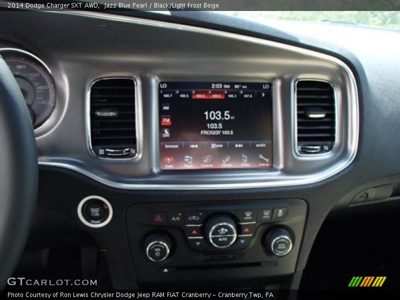 Jazz Blue Pearl / Black/Light Frost Beige 2014 Dodge Charger SXT AWD