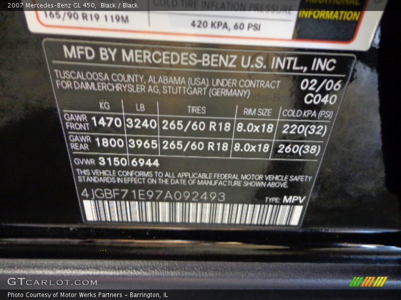 Black / Black 2007 Mercedes-Benz GL 450