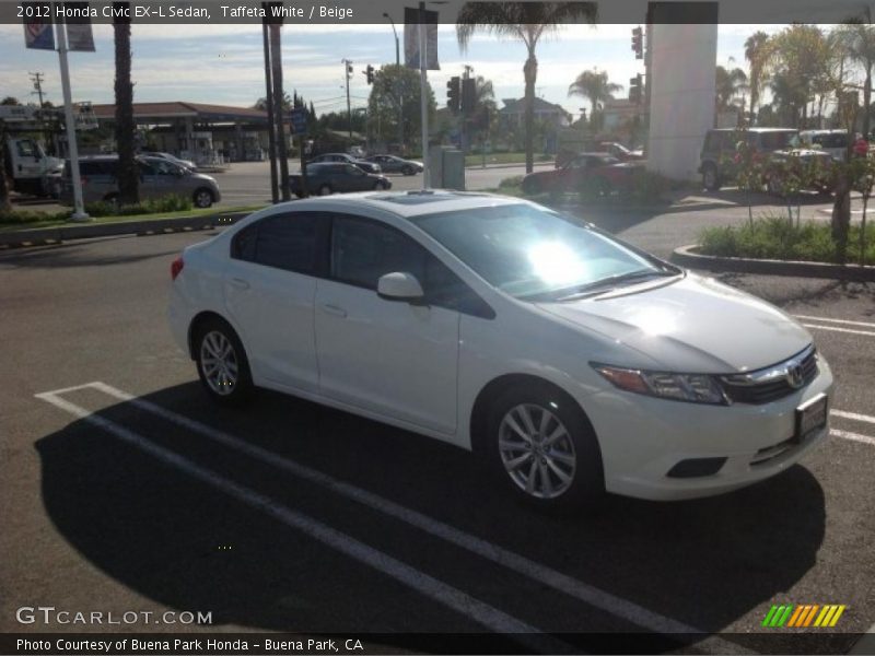 Taffeta White / Beige 2012 Honda Civic EX-L Sedan