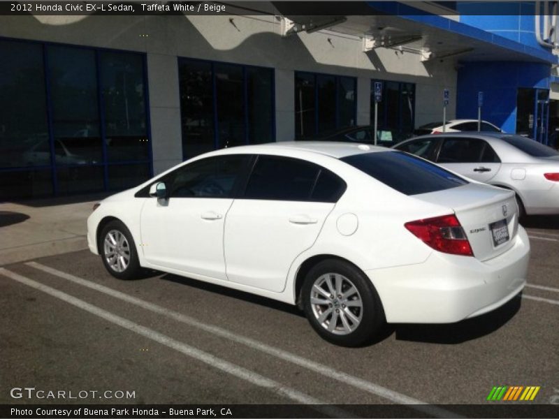 Taffeta White / Beige 2012 Honda Civic EX-L Sedan