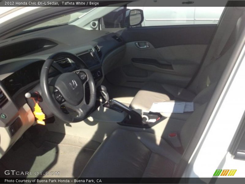Taffeta White / Beige 2012 Honda Civic EX-L Sedan