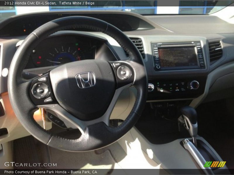 Taffeta White / Beige 2012 Honda Civic EX-L Sedan