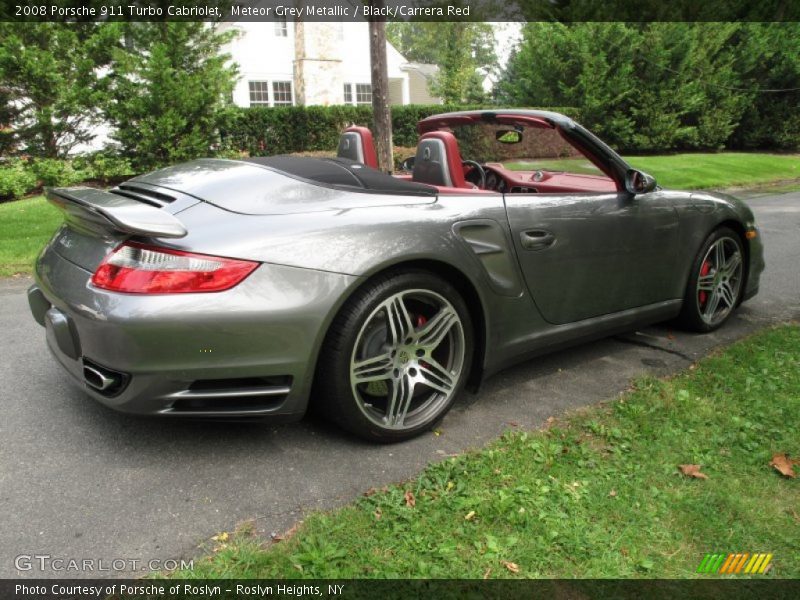 Meteor Grey Metallic / Black/Carrera Red 2008 Porsche 911 Turbo Cabriolet