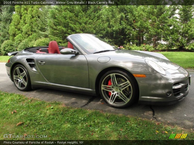 Meteor Grey Metallic / Black/Carrera Red 2008 Porsche 911 Turbo Cabriolet