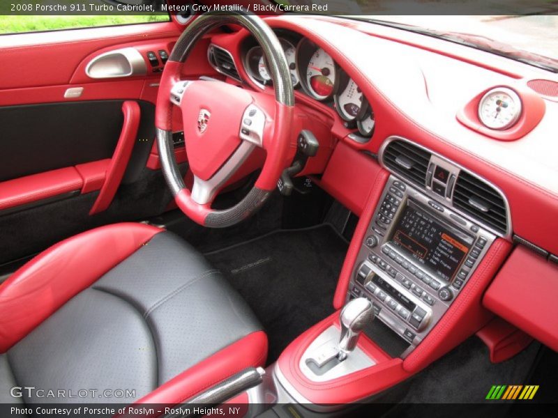 Meteor Grey Metallic / Black/Carrera Red 2008 Porsche 911 Turbo Cabriolet