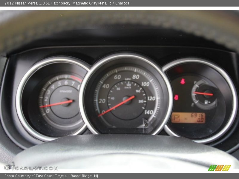 Magnetic Gray Metallic / Charcoal 2012 Nissan Versa 1.8 SL Hatchback