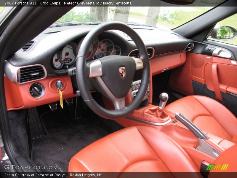 Meteor Grey Metallic / Black/Terracotta 2007 Porsche 911 Turbo Coupe