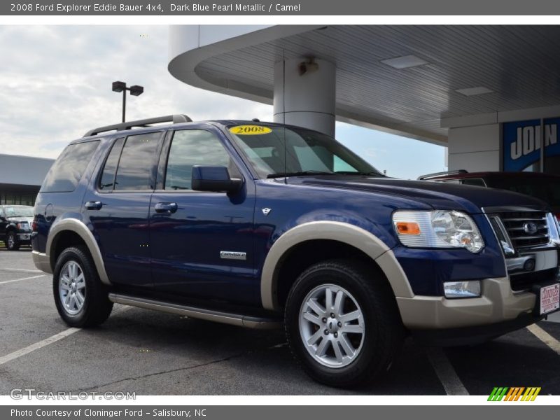 Dark Blue Pearl Metallic / Camel 2008 Ford Explorer Eddie Bauer 4x4