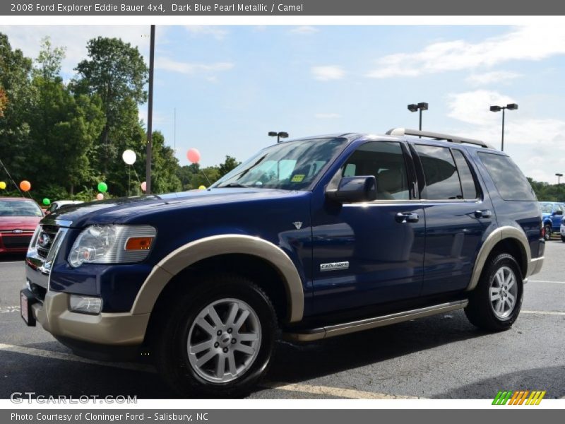 Dark Blue Pearl Metallic / Camel 2008 Ford Explorer Eddie Bauer 4x4