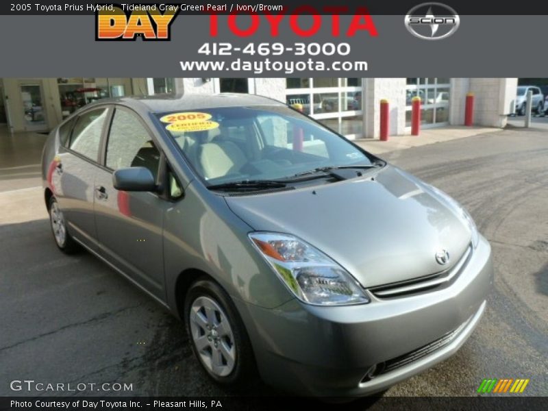 Tideland Gray Green Pearl / Ivory/Brown 2005 Toyota Prius Hybrid