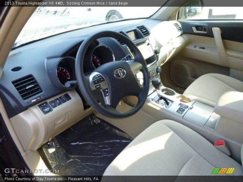 Sizzling Crimson Mica / Sand Beige 2013 Toyota Highlander V6 4WD