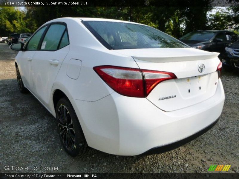 Super White / Steel Blue 2014 Toyota Corolla S