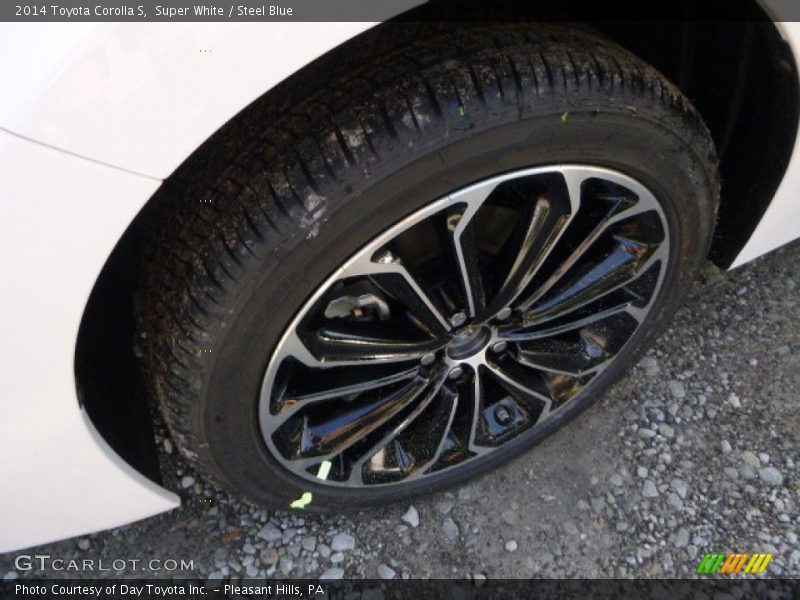 Super White / Steel Blue 2014 Toyota Corolla S