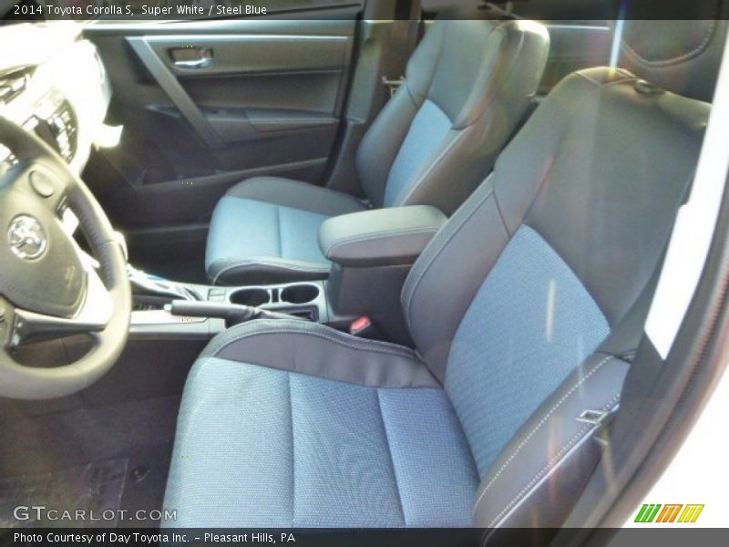 Super White / Steel Blue 2014 Toyota Corolla S