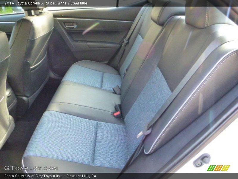 Super White / Steel Blue 2014 Toyota Corolla S
