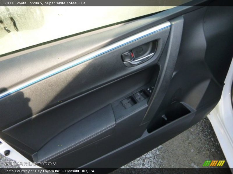 Super White / Steel Blue 2014 Toyota Corolla S