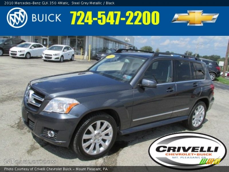 Steel Grey Metallic / Black 2010 Mercedes-Benz GLK 350 4Matic