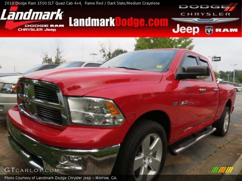 Flame Red / Dark Slate/Medium Graystone 2010 Dodge Ram 1500 SLT Quad Cab 4x4