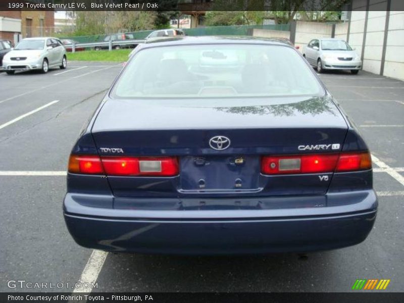 Blue Velvet Pearl / Oak 1999 Toyota Camry LE V6