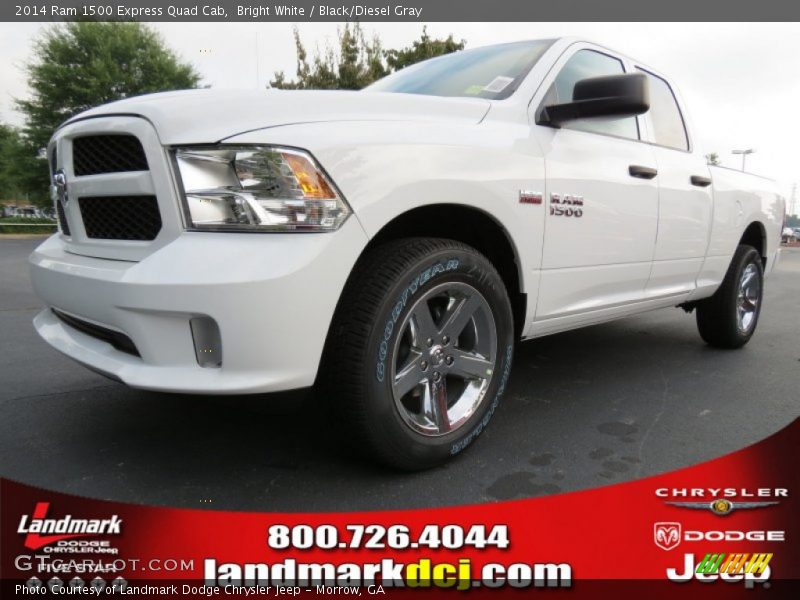 Bright White / Black/Diesel Gray 2014 Ram 1500 Express Quad Cab