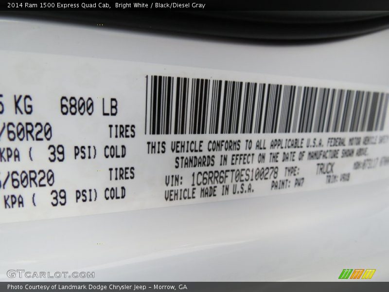 Bright White / Black/Diesel Gray 2014 Ram 1500 Express Quad Cab