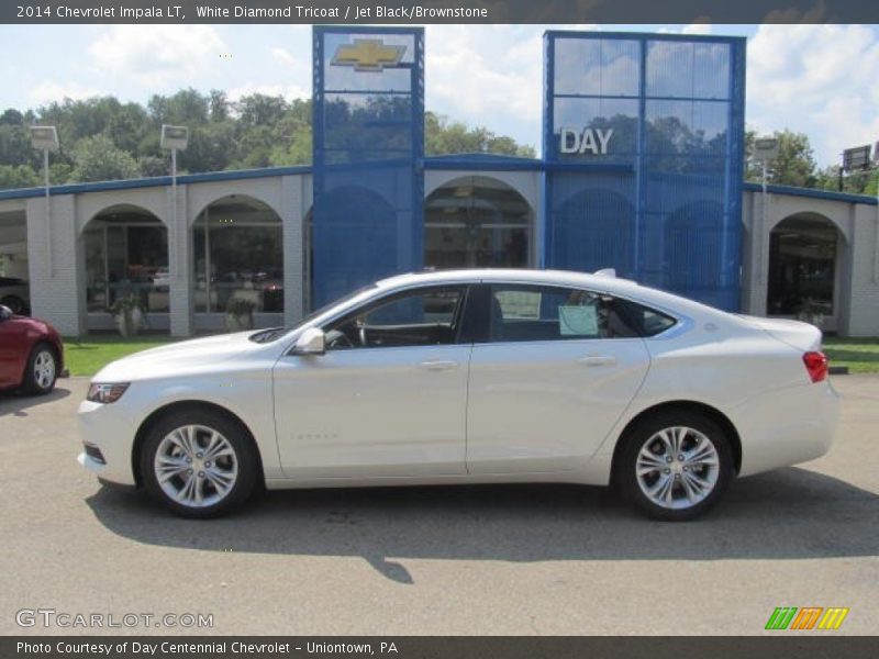 White Diamond Tricoat / Jet Black/Brownstone 2014 Chevrolet Impala LT