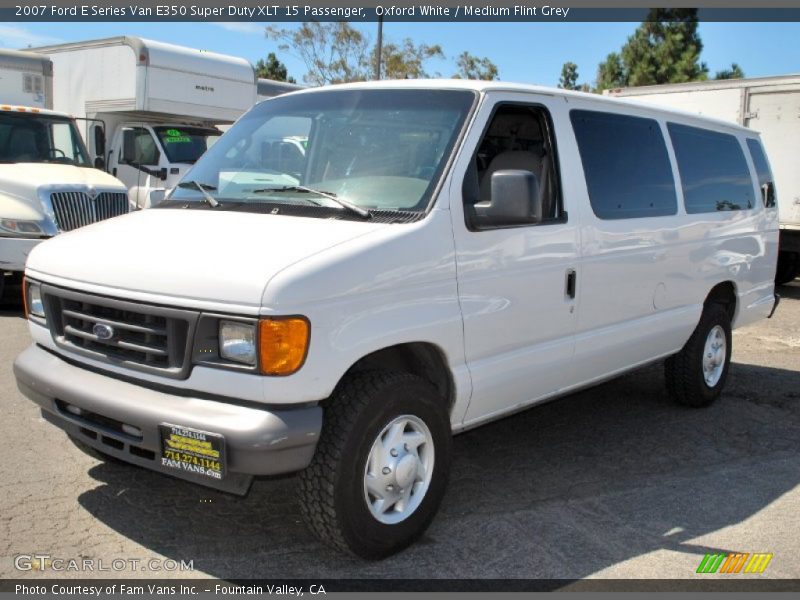 Oxford White / Medium Flint Grey 2007 Ford E Series Van E350 Super Duty XLT 15 Passenger