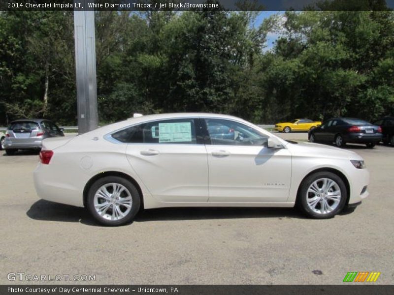 White Diamond Tricoat / Jet Black/Brownstone 2014 Chevrolet Impala LT