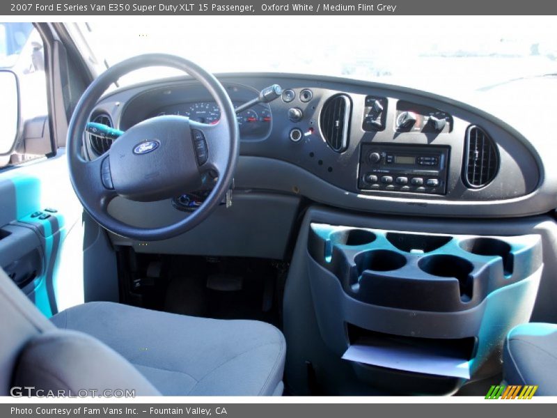 Oxford White / Medium Flint Grey 2007 Ford E Series Van E350 Super Duty XLT 15 Passenger