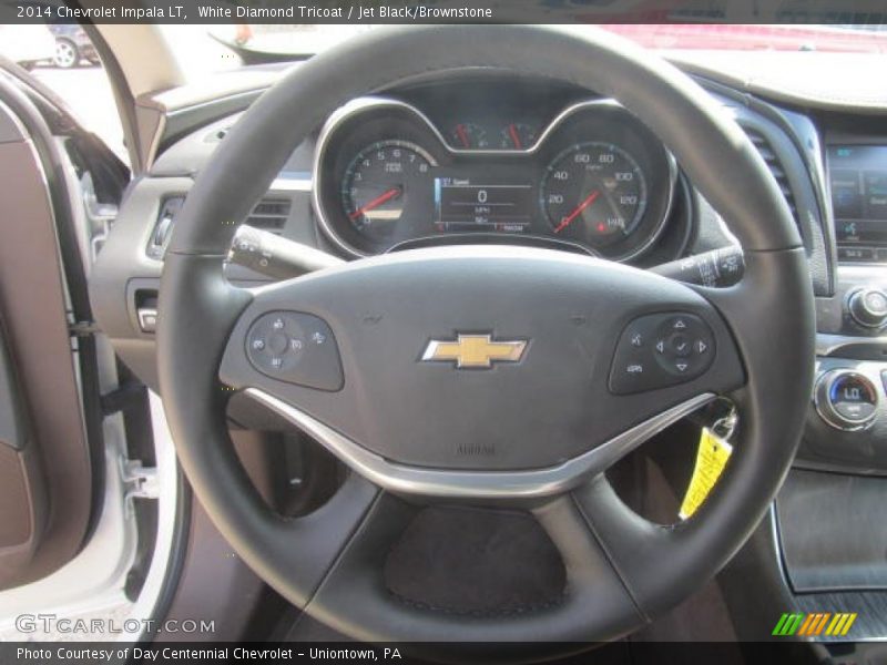 White Diamond Tricoat / Jet Black/Brownstone 2014 Chevrolet Impala LT