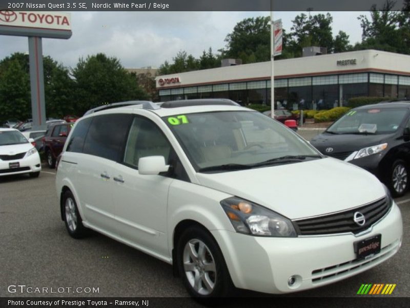 Nordic White Pearl / Beige 2007 Nissan Quest 3.5 SE