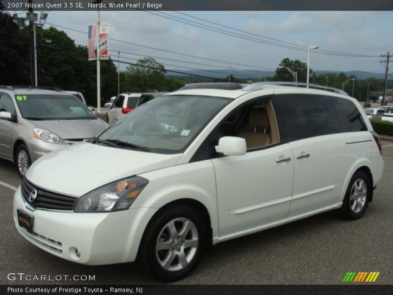 Nordic White Pearl / Beige 2007 Nissan Quest 3.5 SE