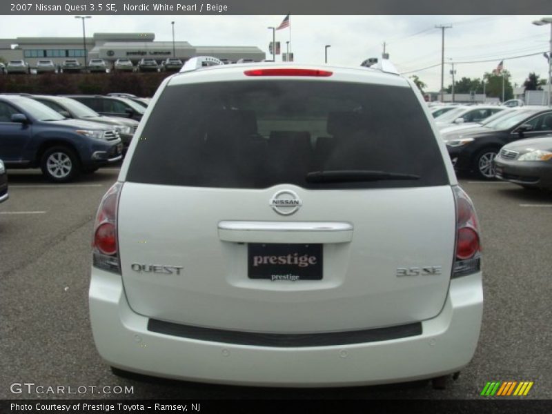 Nordic White Pearl / Beige 2007 Nissan Quest 3.5 SE