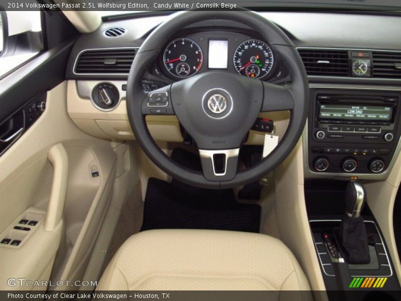 Candy White / Cornsilk Beige 2014 Volkswagen Passat 2.5L Wolfsburg Edition