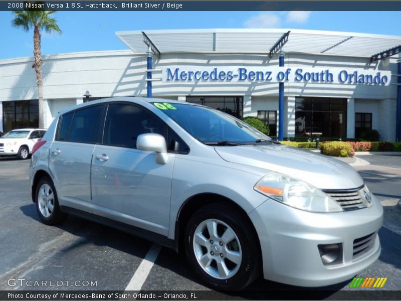 Brilliant Silver / Beige 2008 Nissan Versa 1.8 SL Hatchback
