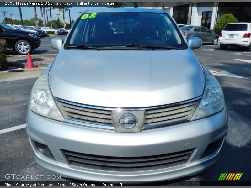 Brilliant Silver / Beige 2008 Nissan Versa 1.8 SL Hatchback