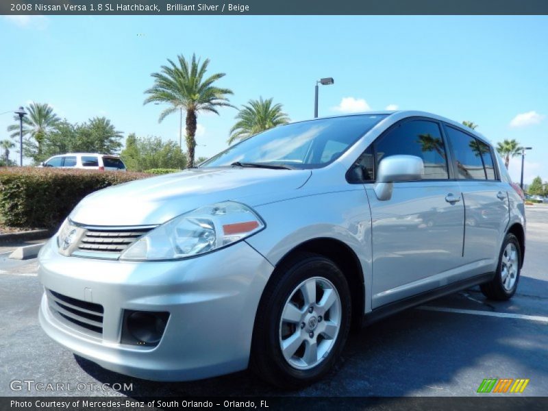 Brilliant Silver / Beige 2008 Nissan Versa 1.8 SL Hatchback