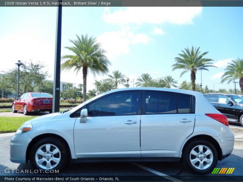 Brilliant Silver / Beige 2008 Nissan Versa 1.8 SL Hatchback