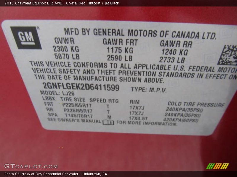 Crystal Red Tintcoat / Jet Black 2013 Chevrolet Equinox LTZ AWD