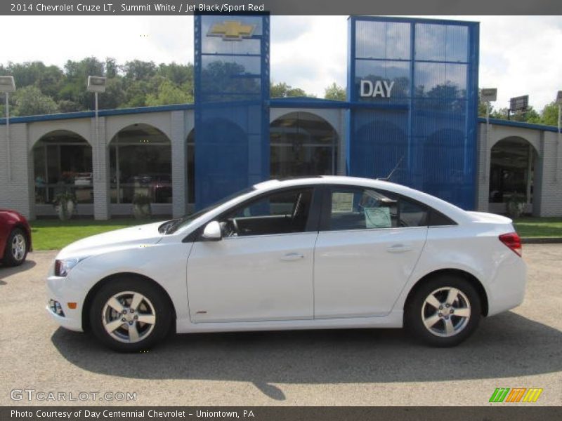 Summit White / Jet Black/Sport Red 2014 Chevrolet Cruze LT