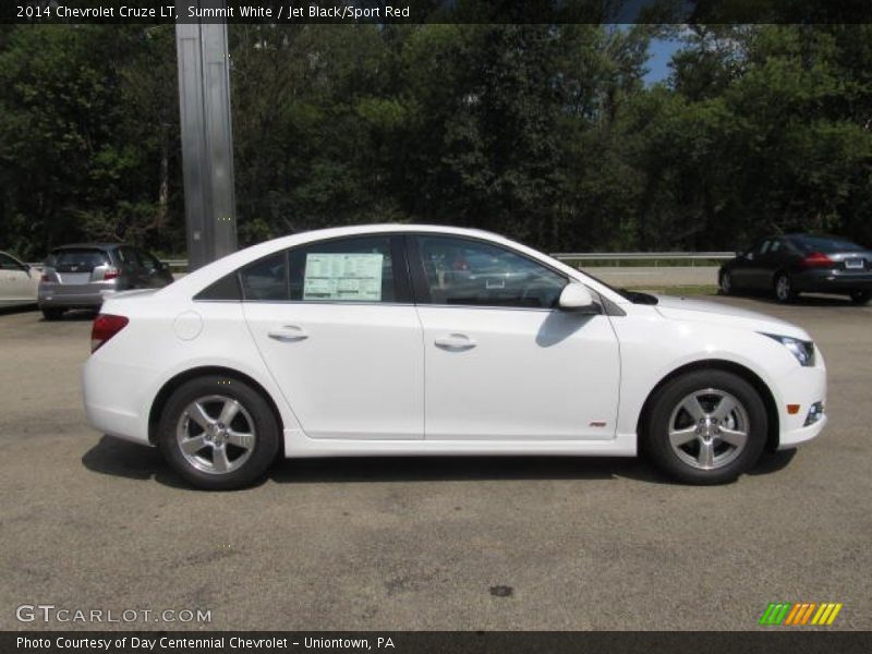 Summit White / Jet Black/Sport Red 2014 Chevrolet Cruze LT