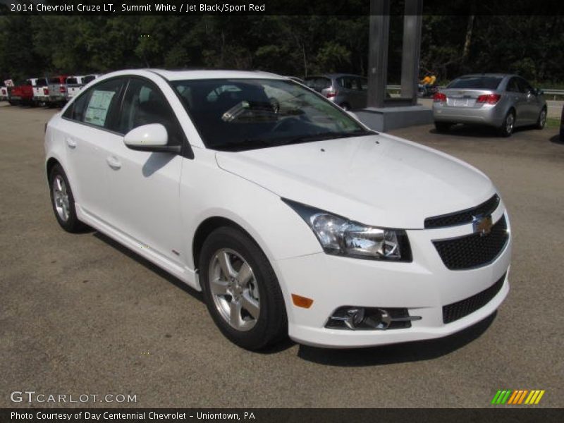 Summit White / Jet Black/Sport Red 2014 Chevrolet Cruze LT